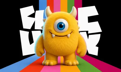 Nano Banana Pro artwork of a colorful one-eyed creature