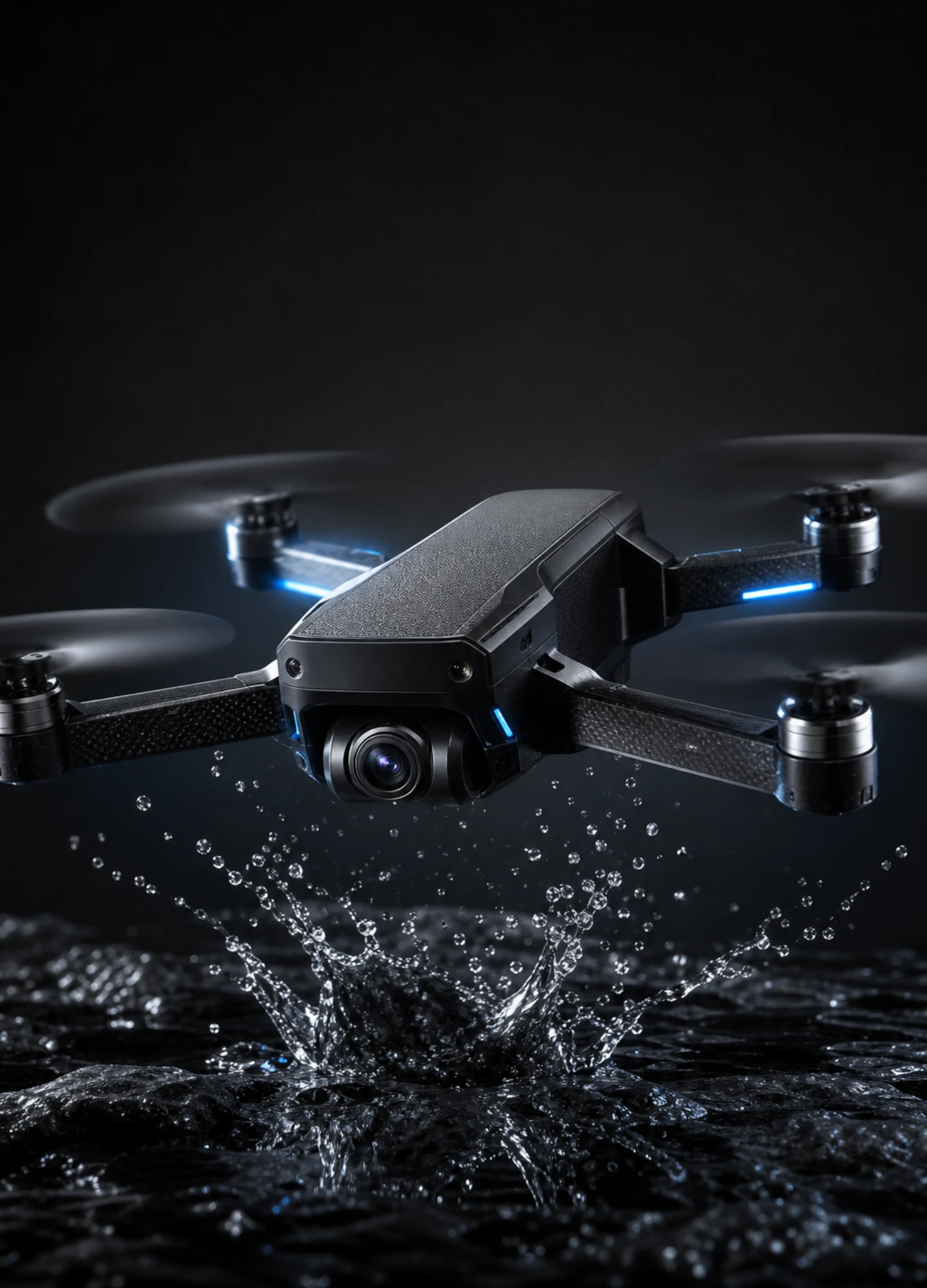 Precision technology advertisement with water detail