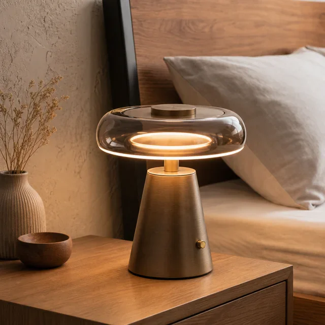 Bedside lamp home scene picture