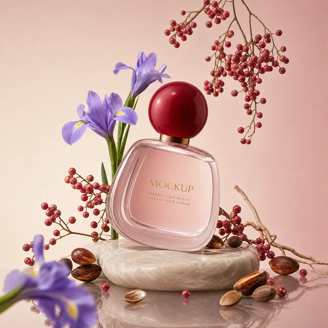 Perfume botanical style product scene picture