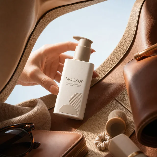 Portrait scene of skin care products