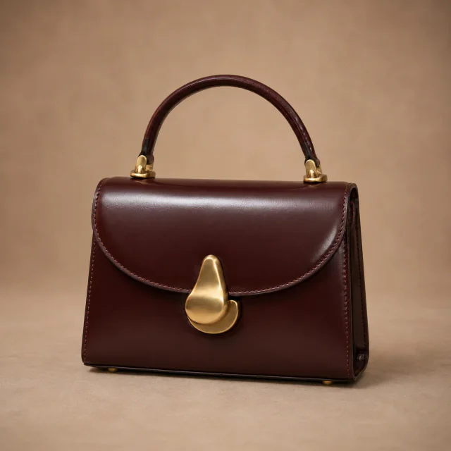 Retouched leather handbag product image