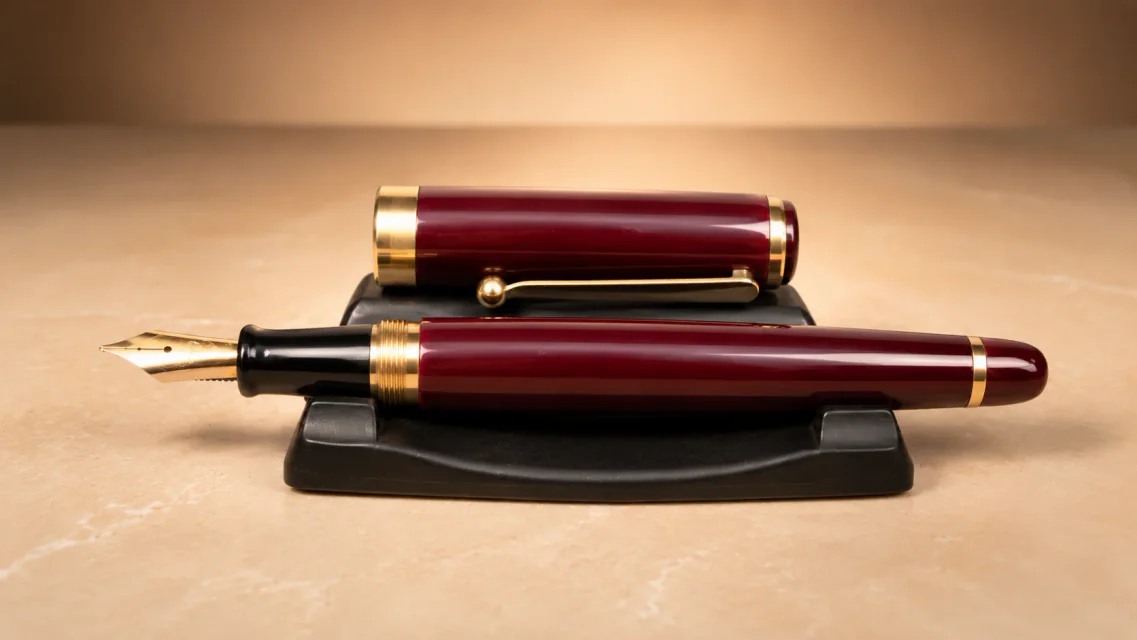 Retouched leather handbag product image