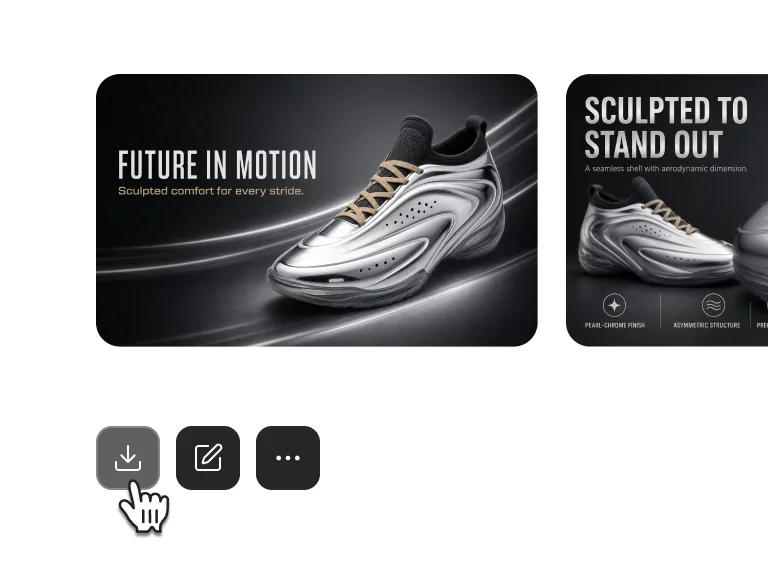 Downloadable product hero, feature, and specification image set